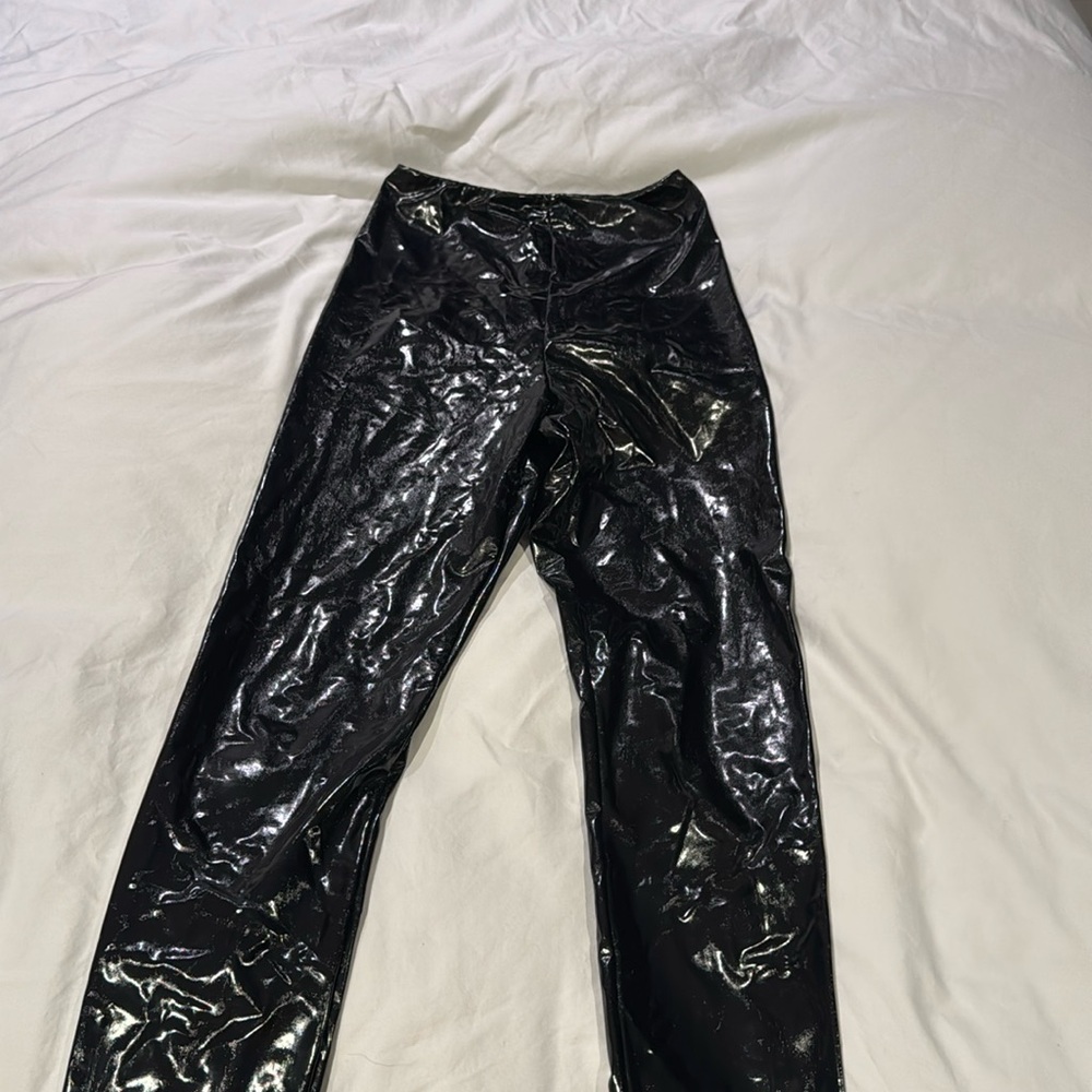 Black latex Aritzia pants
